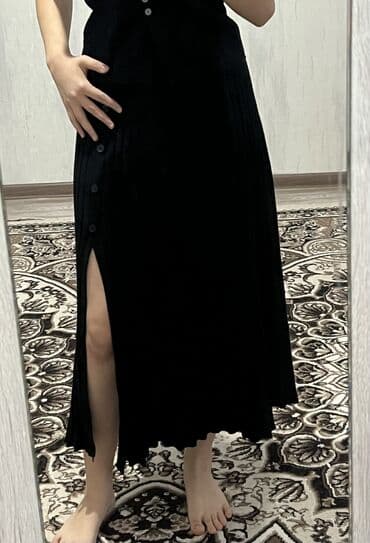 n work: Юбка, Модель юбки: Плиссе, Миди, Трикотаж, По талии, С вырезом — 3