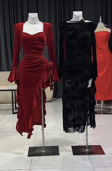 вечерние платья с открытой спиной: Новое платье Пойдет на m/L размер - Материал: мягкий бархат с — 3