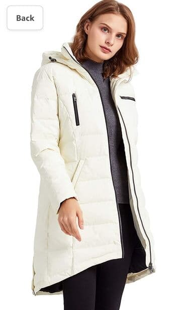 куплю пуховый платок: Стильный лёгкий пуховик от бренда Orolay, размер XXL. Цвет: айвори — 1