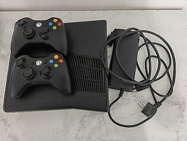 Xbox: Xbox 360 slim шитый, состояние отличное. В комплекте 2 геймпада — 2