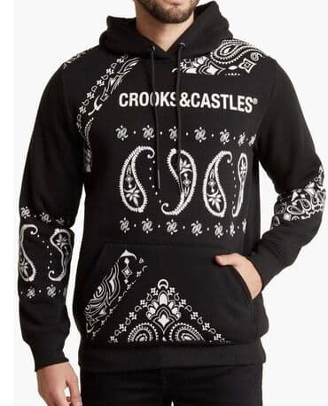 наруто плащ: CROOKS AND CASTLES. Толстовка с принтом бандана.Принт в стиле банданы — 1