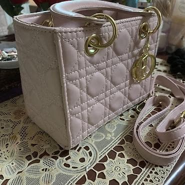 детские зонты: Сумка мини-формата в стиле Lady Dior, цвет нежно-розовый. Ношеное 2 — 2