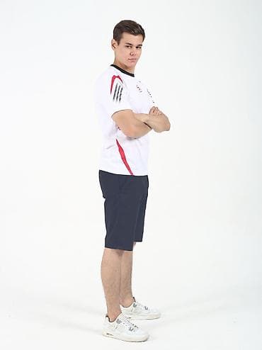 Жеке буюмдар: Мужская спортивная футболка с коротким рукавом - Цвет: белый с — 7