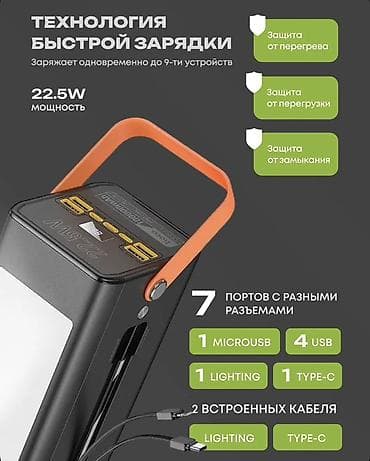 Power Bank hoco DB49 100000 mAh - Емкость: 100000 mAh - Мощность — 2