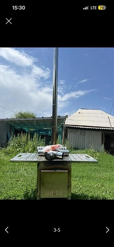 Портативная печь-камин из нержавеющей стали с дымоходом Описание: - lalafo.kg да Портативная печь-камин из нержавеющей стали с дымоходом Описание: -