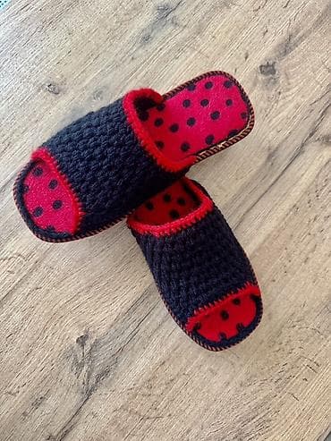 тапичка: Вязаные домашние тапочки с открытым носком - Ручная вязка верхней — 7