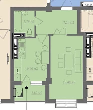 тэц квартиры: 1 комната, 41 м², Элитка, 9 этаж, Евроремонт — 6