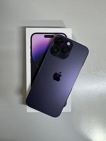 poco f2: IPhone 14 Pro Max, Б/у, 256 ГБ, Deep Purple, Защитное стекло, Чехол, Коробка, 80 % — 1