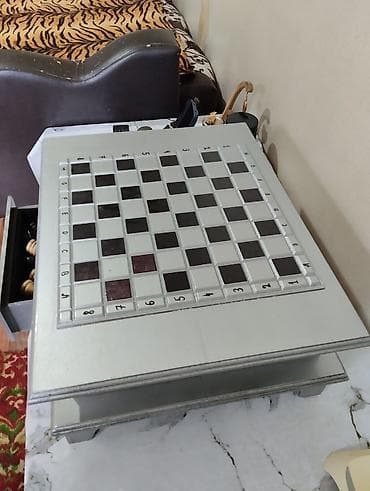 дека: Авторский набор: шахматный стол с ящиком + декоративный парусник - — 5