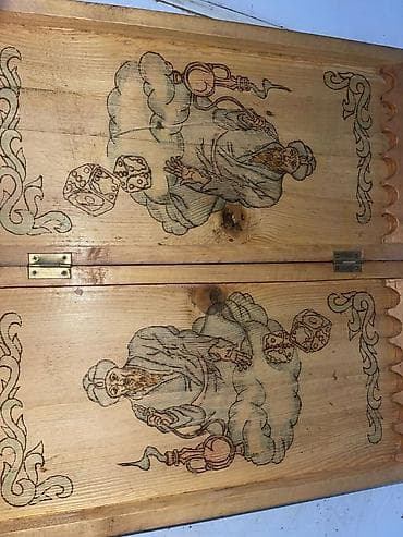 Нарды: Резная деревянная нарды-шкатулка с художественной гравировкой - — 2