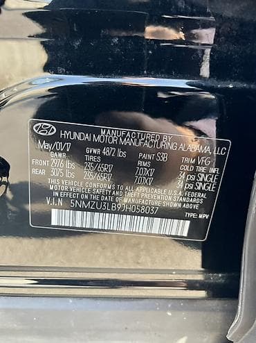 генератор соната: Hyundai Santa Fe: 2017 г., 2.4 л, Автомат, Бензин, Кроссовер — 2