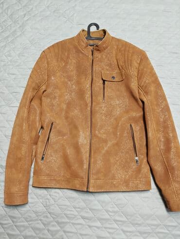 замшевый пиджак: Мужская куртка в стиле байкер/кэжуал, цвет карамельно‑рыжий — 2