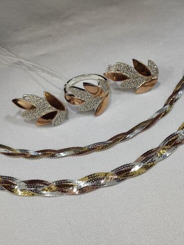 свадебные платья от производителя: Серебряный Набор+ Браслет Серебро с напылением золото 925 Размеры — 4