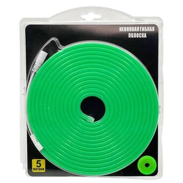 Неоновая светодиодная лента 5м 12V IP67 цвет зелёный Гибкий at lalafo.kg Неоновая светодиодная лента 5м 12V IP67 цвет зелёный Гибкий