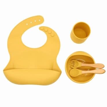 набор детской посуды силиконовая посуда для детей: Суперский набор детской посуды для кормления силиконовый: тарелка на — 4