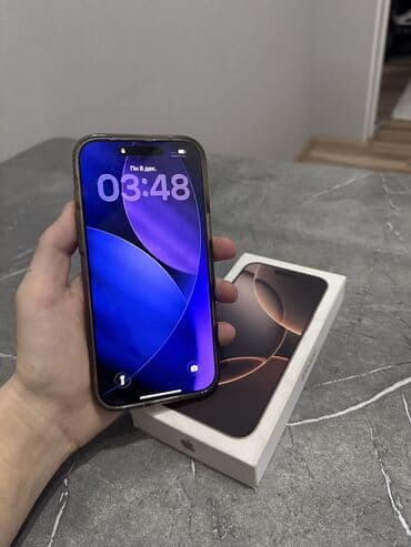 номер сатылат: IPhone 16 Pro Max, 256 ГБ, Алтын, Куту, 100 % — 1