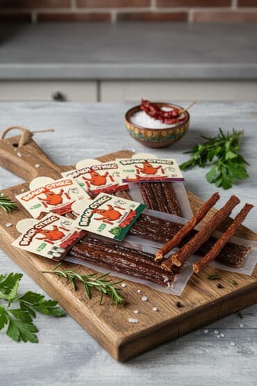 шашлык набор: Вяленые снеки «Вялки Стикс» из куриного филе Описание: - Натуральные — 2