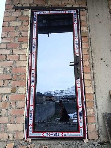 Двери для домов и квартир, Одностворчатая, Со стеклом, цвет - Черный