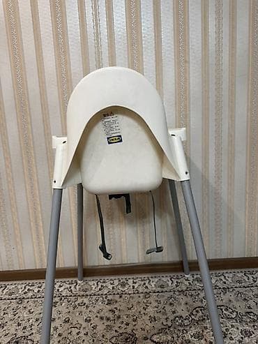 max safe: Детский высокий стул для кормления IKEA ANTILOP (белое сиденье, серые — 3