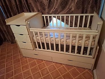 Детский комод: Детская кровать трансформер, Другой тип, цвет - Бежевый — 4