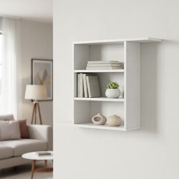 где купить съедобный мел: Полка навесная P006 (Белый) Большая и стильная настенная полка для — 1