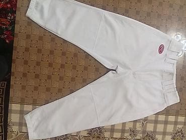 одежда для новорождённых: Бейсбольные брюки Rawlings, белые - Классическая модель укороченного — 1