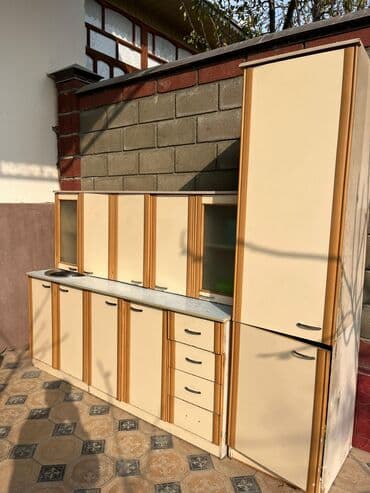 кухонный гарнитур бу бишкек: Кухонный гарнитур, Б/у, цвет - Бежевый, МДФ, Самовывоз — 5