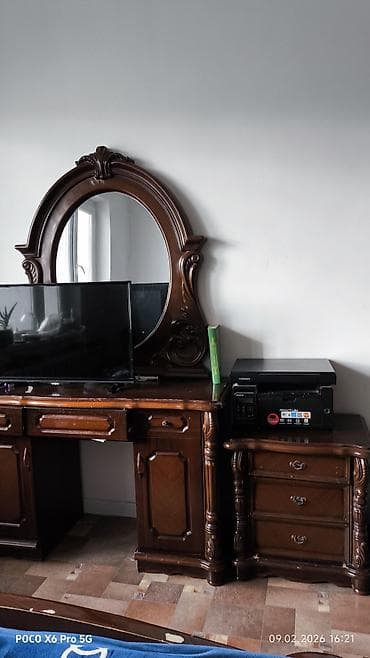 Столдор: Уктоочу бөлмө гарнитуру, Колдонулган, Эки кишилик керебет, Шкаф, Комод, Италия, МДФ — 6