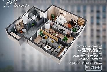 цены в новостройках: Строится, Элитка, 2 комнаты, 82 м² — 7