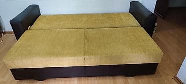 раскладной диван с креслом: Комплект мягкой мебели, цвет - Золотой — 1