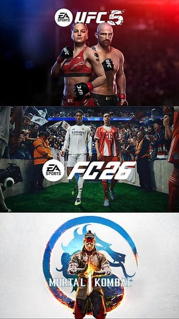 Три игры за 4999 сом
UFC 5
Mortal Kombat 
Fc 26
бессрочная загрузка