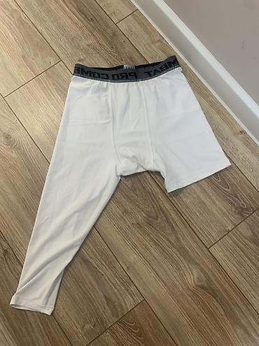 samsung s8 edge: Белые компрессионные тайтсы 3/4 (капри) для тренировок - Длина: ниже — 2