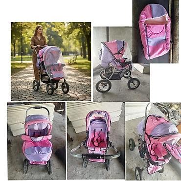 Коляска, Другой бренд, цвет - Розовый, Б/у, Самовывоз