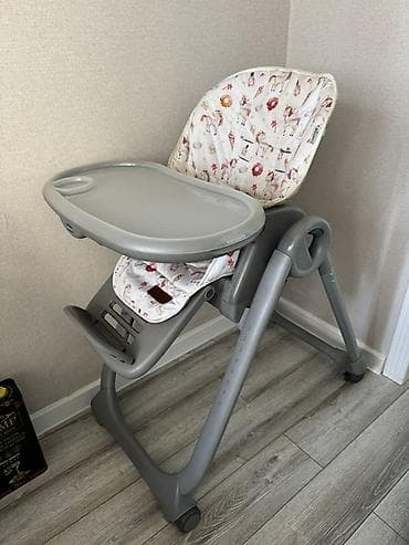 столы для дома: Стульчик для кормления, Б/у, Chicco, Пластик, Трансформер, цвет - Серый — 1