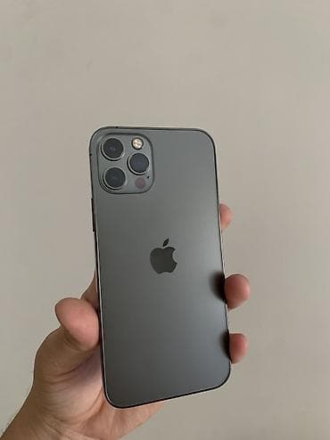IPhone 12 Pro, Б/у, 128 ГБ, Черный, Зарядное устройство, Защитное стекло, Чехол, 80 %