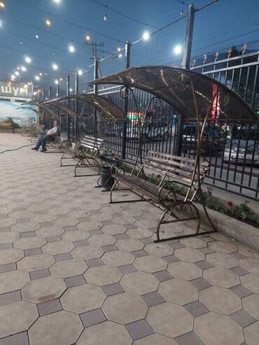 дождевик оптом: Скамейка Металл, Со спинкой, С крышей — 2