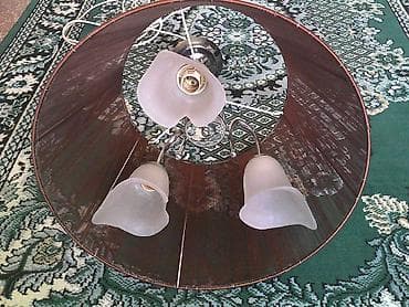 Люстралар: Продаю красивую 3х рожковую люстру, б/у. Люстра- абажур в рабочем — 2