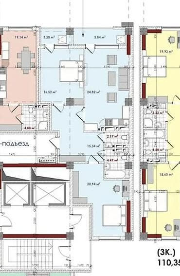 12th avenue: 3 комнаты, 93 м², Элитка, 6 этаж, Готовая ПСО (под самоотделку) — 2