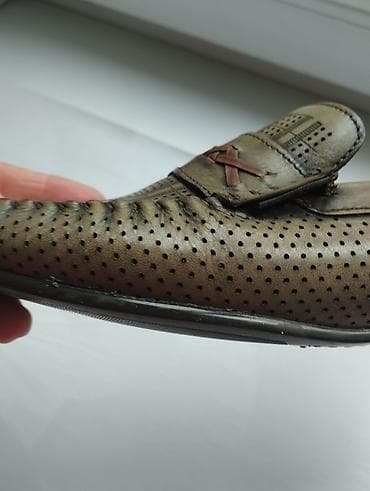 кожанные шлепки: Лоферы, 41, Etor, Б/у, цвет - Коричневый, Самовывоз — 4