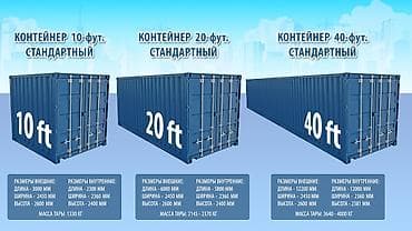 Контейнерлер: 20/40 Контейнеры. 20-футовый морской контейнер (20'DC) имеет внешние — 1