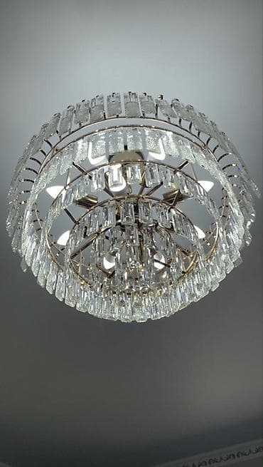 купить люстру в бишкеке: Срочно продаю!!!Люстра новая потолочная с подвесками из кристаллов - — 2