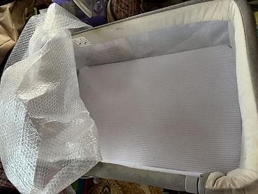 Детские односпальные кровати: Детская приставная кроватка, Б/у, С колесиками, цвет - Бежевый — 3