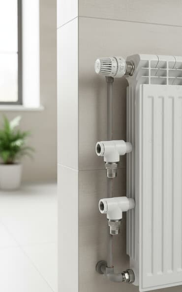 набор фрез: Комплект для подключения радиатора RTP №4, 25×3/4", уголок — 1