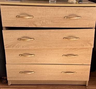 комод тумбочка буфет: Комод для одежды, Б/у, Без зеркала, ЛДСП, цвет - Бежевый, Самовывоз — 1