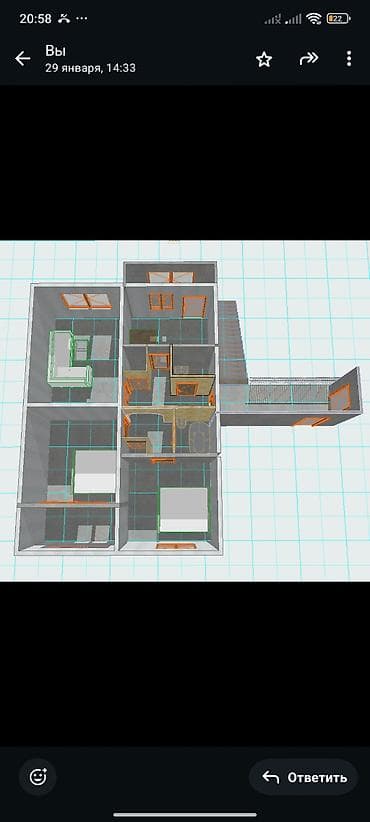 сдаю 2ком квартира: 3 комнаты, 87 м², 105 серия, 5 этаж, Косметический ремонт — 10