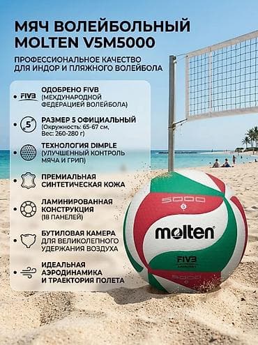 Мячи: Мяч волейбольный Molten V5M5000 - Профессиональное качество для индор — 1