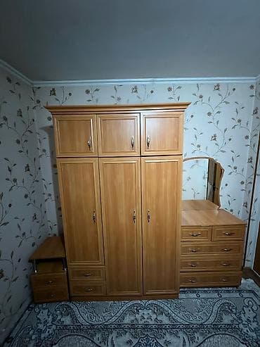 каракол мебел: Уктоочу бөлмө гарнитуру, Колдонулган, Шкаф, ДСП, түсү - Күрөң — 3