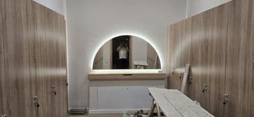 тумба в прихожую: Стоимость за м2: Простое зеркало, с закругленной обточкой - 2500 — 14