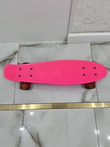Детский транспорт: Мини-круизер (penny board) розового цвета. - Дека из прочного — 2