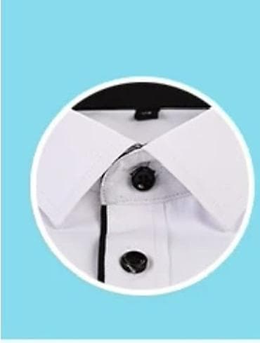 Рубашки: Мужская классическая рубашка с контрастной отделкой, 46-47 ворот! - — 2